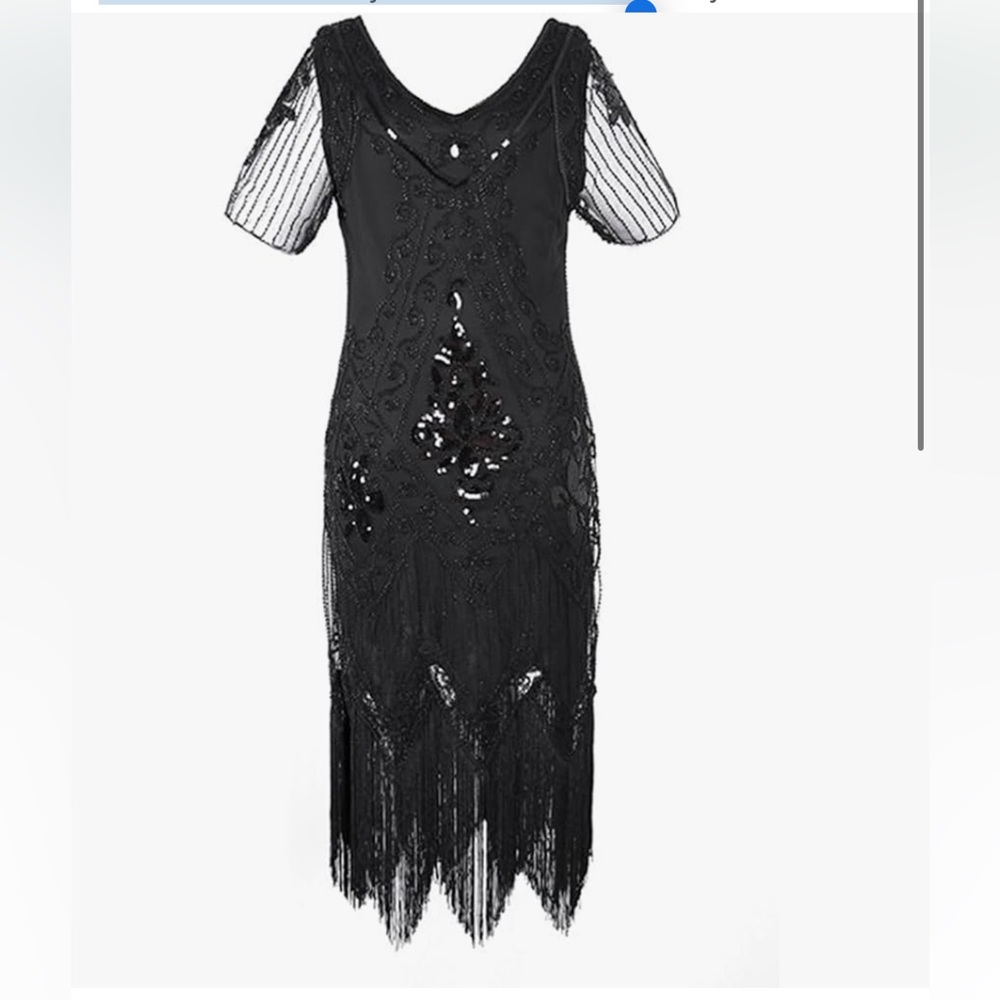 Elegant Black Beaded Dress